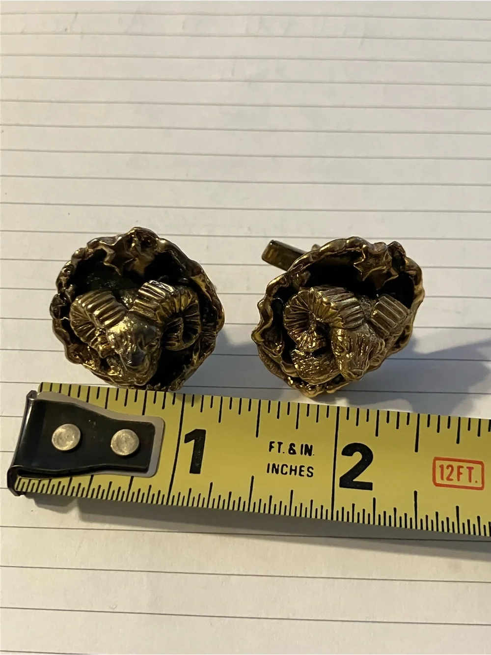 Vintage Tortolani Cufflink Zodiac Rams head Bold Statement